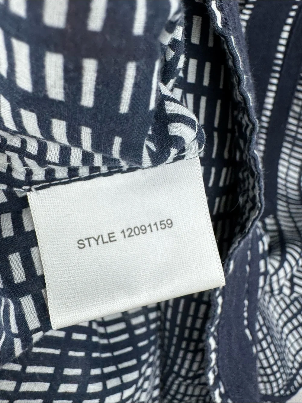 Tory Burch Navy & White Printed Cotton Tunic Blouse Size 2